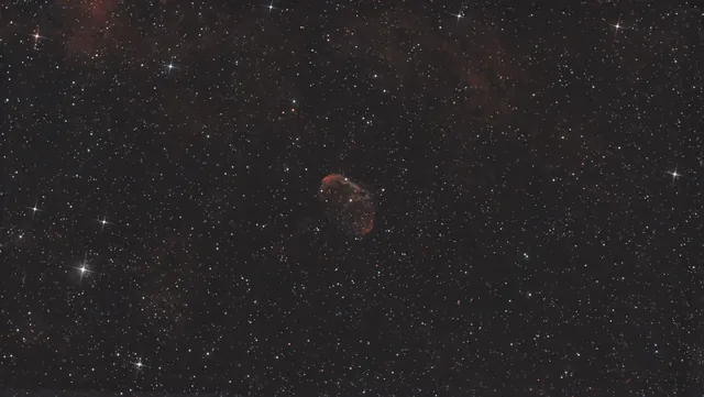 Crescent Nebula (C27 / NGC 6888 / Sh2-105), a nebula, photographed from Edinburgh with a Dwarf 3 smart telescope