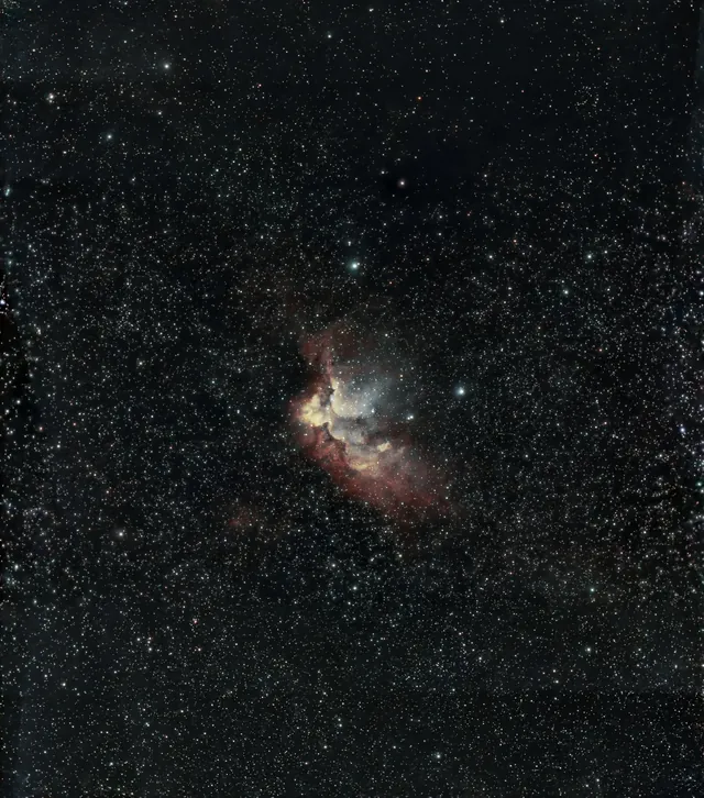 Wizard Nebula (NGC 7380 / Sh2-142), a nebula 7,200 light-years from Earth, photographed from Edinburgh with Dwarf 3 and Dwarf Mini smart telescopes
